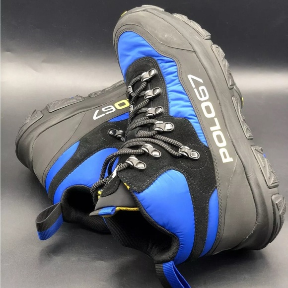 Polo by Ralph Lauren Men's Black and Blue Hiking Shoes - Picture 1 of 4